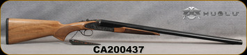 Huglu - 12Ga/3"/28" - 200ACE - SxS Single Trigger - Ejectors - Grade AA Turkish Walnut Standard Grip Stock/Case Hardened Receiver w/Gr5 Hand Engraving/Chrome-Lined Barrels, 5pc. Mobile Choke, SKU# 8681715392103-2, S/N CA200437