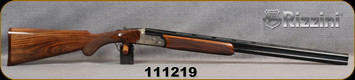 Rizzini - 20Ga/3"/28" - Aurum Light - Low Profile Box-Lock O/U w/Ejectors - Select Turkish Walnut Prince of Wales pistol grip stock/light coin finish with gold inlay Receiver/Blued, Chrome-lined barrels, 5pc. Multi Chokes, S/N 111219