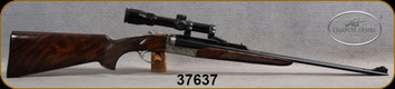 Consign - Chapuis - 7.65R - Double Express - SxS Double Rifle Grade AAA Walnut Stock/Engraved Scalloped receiver/Blued, 23.5"Barrels, c/w Nikon Monarch, 1.5-4.5x20mm, plex reticle - in fitted leather case