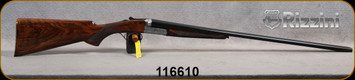Rizzini - 28Ga/2.75"/28" - BR550 Round Body - Oil-Finish Turkish Walnut Stock w/ Checkered Pistol Grip, Rounded Forend/Splinter Forend/Ornamental scroll engraved Scalloped Receiver/Blued Barrels, Single Select Trigger, Mfg# 146764, S/N 116610