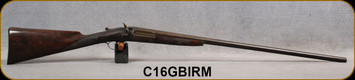 Consign - 16Ga/30" - Unknown Manufacturer - Single Hammer Single Shot Break-Action Shotgun - Wood English Grip w/Engraving Medallion/Antique Patina - Mfg. Birmingham 1868 - 1875 - No visible s/n - SOLD AS-IS