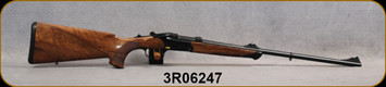 Blaser - 6.5Creedmoor - Model K95 Single Shot Rifle Jaeger w/case - Grade 4 Walnut w/Double Rabbet Bavarian Stock/Blued Finish, 23 5/8"Barrel, Saddle Scope mount QD w/30mm rings, low, S/N 3R06247