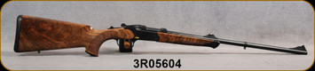 Blaser - 7x57R - Model K95 Single Shot Rifle Jaeger w/case - Grade 4 Walnut w/Double Rabbet Bavarian Stock/Blued Finish, 23 5/8"Barrel, Saddle Scope mount QD w/30mm rings, low, S/N 3R05604