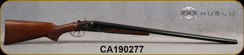 Huglu - 12Ga/3"/30" - 201HRZ - Hammer Sidelock - SxS Double Trigger - Grade A Turkish Walnut Standard Grip/Case Hardened/Chrome-Lined Barrels, 5pc. Mobile Choke, SKU# 8681715392240, S/N CA190277