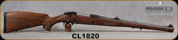 Sako - 9.3x62 - Model 85 M Bavarian Carbine - Oil-Finish Checkered Walnut Full stock w/Rosewood Schnabel & Bavarian cheek piece/Black Steel, 20"Barrel, Adjustable iron sights, Single set trigger, Mfg# SCW409680, S/N CL1820