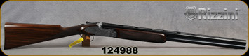 Rizzini - 12Ga/3"/28" - Artemis - Boxlock O/U Break Action Shotgun - Select Turkish Walnut English Grip Stock w/Semi-Beavertail Forend/Scroll-Engraved Nickel Receiver/Blued Barrels, Single Selective Trigger, Automatic Ejectors, S/N 124988