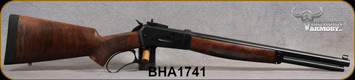 Big Horn Armory - 500S&WMag - Model 89 SpikeDriver - Lever Action Rifle - Fancy Walnut Stock/Hunter Black Finish, 18"Round Barrel, Skinner rear sight, White Bead/Blade Front Sight, Scout Scope Mount, S/N BHA1741
