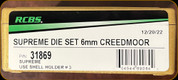 RCBS - Supreme Die Set - 6mm Creedmoor - 31869