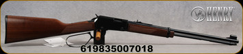 Henry - 22WMR - Standard Lever - Large Loop Lever Action Rifle - Walnut Stock/Black Finish, 19.25"Round Barrel, Mfg# H001MLL - STOCK IMAGE
