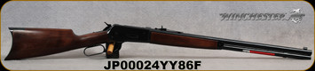 Winchester - 45-90Win - Model 1886 Short Rifle - Lever Action - Satin finish straight grip walnut stock/blued receiver, lever, forearm cap, crescent buttplate, 24" Round Barrel, Marble Arms front sight, Mfg# 534175171, S/N JP00024YY86F