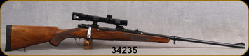 Consign - BRNO - 8X57 - Walnut Stock/Blued Finish, 23.25"Barrel, Modified Bolt Handle, Pins on Bridge for recoiled stop, glass bedded, c/w mfg. 1950, c/w Riko 2.5x20 scope, plex reticle, weaver rings, Pachmayr Decelerator recoil pad