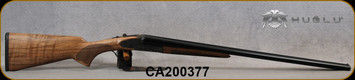 Huglu - 16Ga/2.75"/28" - 200AC - SxS Single Trigger - Grade AA Turkish Walnut/Case Hardened Grade V Hand Engraved Receiver/Chrome-Lined Barrels, Extractors, Fixed Choke (M/IC), SKU# 8682109404853-2GR5, S/N CA200377 - Barrel finish imperfection
