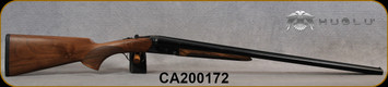 Huglu - 16Ga/2.75"/28" - 200A - SxS w/Extractors - Pistol Grip Grade 2 Turkish Walnut/Case Color Hand Engraved Receiver/Chrome-Lined Barrels, IC/IM, SKU: 8682109403733P, S/N CA200172 - Barrel finish imperfection