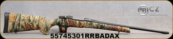CZ - 308Win - 557 Predator Rifle - Next Camo G1 Vista Soft Touch Polymer Stock/Blued Finish, 20.5"Threaded(M14x1) Barrel, Muzzle Brake, 1:10", Adjustable Trigger, Mfg# 5574-5301-RRBADAX