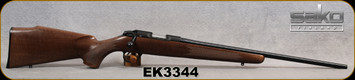 Sako - 17HMR - Finnfire II - Bolt Action Rimfire Rifle - Matte Oil Walnut Monte Carlo Style Stock/Blued, 22"Cold Hammer Forged Light Hunting Contour Barrel, 4rds, No Sight, 2-4lb Adjustable Trigger, Mfg# S1B021610, S/N EK3344
