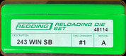 Redding - Small Base Die Set - 243 Win - 48114