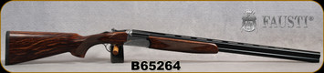 Fausti - 12Ga/3"/28" - Caledon - O/U - Fire Enhanced Walnut/Engraved Nickel Receiver/Blued Barrels, Auto Ejectors, Single Selective Trigger, Mfg# 15102, S/N B65264