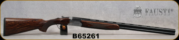 Fausti - 12Ga/3"/28" - Caledon - O/U - Fire Enhanced Walnut/Engraved Nickel Receiver/Blued Barrels, Auto Ejectors, Single Selective Trigger, Mfg# 15102, S/N B65261