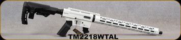 Derya - 22LR - TM-22 - Semi-Auto Rimfire - White Anodized Adjustable Stock/Matte Black Finish, 18"Threaded(1/2x28) Barrel, (2)10rd magazines - Mfg# TM22-18-WT-AL