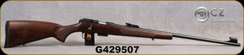 CZ - 22WMR - Model 457 LUX - Bolt Action Rimfire Rifle - Upgraded Turkish Walnut European-Style Stock/Blued, 24.8"Threaded(1/2x20) Barrel, Adjustable Iron Sights, Integrated 11mm Dovetail, Mfg# 5084-8882-BADMAAX, S/N G429507