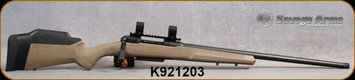 Consign - Savage - 6.5Creedmoor - Model 110 - Tan Synthetic Stock/Blued, 24"Barrel, Thread Protector, c/w 30mm rings - only 20rds fired