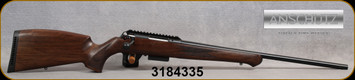 Anschutz - 17Hornet - 1771 Walnut German - Bolt Action Rifle - Walnut German-Style Stock w/Schnabel Forend/Blued, 23"Barrel, Two-Stage 5098/71 Trigger, Rail, Mfg# 013206, S/N 3184335