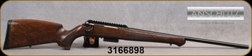 Anschutz - 22Hornet - Model 1771 Walnut German - Bolt Action Rifle - Walnut German-Style Stock w/Schnabel Forend/Blued, 23"Barrel, Two-Stage 5098/71 Trigger, Rail, Mfg# 014897/100-1771D586T, S/N 3166898