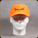 Mooselander Apparel - Adult Baseball Cap - Embroidered Brown Antler - Blaze Orange - MHTDBLZ