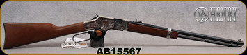 Henry - 22S/L/LR - American Beauty - Lever Action Rifle - Walnut Stock/Engraved Nickel Receiver/Blued, 20"Barrel, 16 Round Tubular Magazine, Mfg# H004AB, S/N AB15567