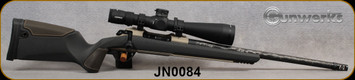 Gunwerks - 7mmPRC - Nexus Rifle System - Straight Carbon matte finish NEXUS Stock w/Leather Paneling/Carbon Wrapped, 20"Barrel w/directional brake, Leupold 5-25X56 RH1 MOA non-Ill, S/N JN0084