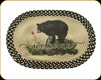 River's Edge - Braided Rug - Bear Butterfly Watching - 26" Oval - 3040