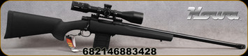 Howa - 6.5Creedmoor - Model 1500 Hogue LR Pkg - Black Hogue pillar-bedded Overmolded stock & recoil pad/Blued, 24"Heavy Barrel, Threaded(5/8"-24), Two-stage trigger - Mfg# H65CRBDLRP - STOCK IMAGE