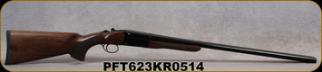 Legacy Sports International - 12Ga/3"/28" - Pointer FTS SxS - SxS Break Action Shotgun - Turkish Walnut Checkered Forend and Grip/Case Coloured Receiver/Glossy Black Finish, Mfg# FT61228, S/N PFT6-23KR0514