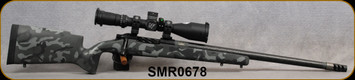 Snowy Mountain Rifles - 6.5PRC - Alpine Hunter - Black Multi-Cam Carbon Exposed Granite Carbon Alpine Hunter Stock/SMR Anti-X Action/SIG Dark Grey Cerakote, 22"Threaded(5/8x24),Proof Carbon Barrel, Nightforce NX8, 4-32x50 MOAR F1 - S/N SMR-0678