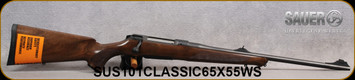 Sauer - 6.5x55SE - Model 101 Classic - Bolt Action Rifle - Ergo Max Walnut Stock/Blued, 22"Barrel, 5 Round Capacity, With Sights, Mfg# SUS101-CLASSIC-6-5X55 - STOCK IMAGE