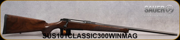 Sauer - 300WM - Model 101 Classic - Bolt Action Rifle - Walnut Stock/Blued, 24"Barrel, 4 Round Capacity, No sights, Mfg# SUS101-CLASSIC-300WM
