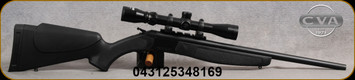 CVA - 243Win - Scout Compact Scope Pkg - Single Shot - Black Synthetic Stock/Blued Finish, 20"Barrel, KonusPro 3-9x32 Scope & Soft Gun Case, Mfg# CR4816SC
