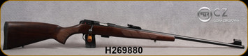 CZ - 22LR - Model 457 LUX - Bolt Action Rimfire Rifle - Upgraded Turkish Walnut European-Style Stock/Blued, 24.8"Threaded(1/2x20) Barrel, Adjustable Iron Sights, Integrated 11mm Dovetail, Mfg# 5084-8082-BADMAAX, S/N H269880