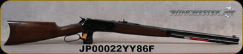 Winchester - 45-90Win - Model 1886 Short Rifle - Lever Action - Satin finish straight grip walnut stock/blued receiver, lever, forearm cap, crescent buttplate, 24" Round Barrel, Marble Arms front sight, Mfg# 534175171, S/N JP00022YY86F