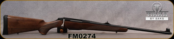 Tikka - 6.5x55SE - Model T3x Hunter - Walnut Stock/Blued, 22.4"Barrel, 3 round detachable magazine, with sights, 1:8"Twist, Single Stage Trigger, Mfg# TF1T1936203, S/N FM0274