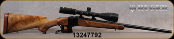 Consign - Ruger - 223Rem - No.1-V Varminter Custom - Engraved Walnut Stock w/Rosewood Forend Tip & Grip Cap/Blued Finish, 24"Barrel, c/w Tasco Varmint 2.5-10x42, Mildot reticle