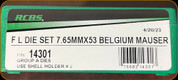 RCBS - Full Length Dies - 7.65mm x 53 Belgian Mauser - 14301