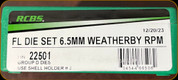RCBS - Full Length Dies - 6.5mm Weatherby RPM - 22501