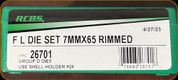 RCBS - Full Length Dies - 7mm x 65 Rimmed - 26701