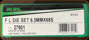RCBS - Full Length Dies - 6.5mm x 68S - 27901