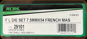 RCBS - Full Length Dies - 7.5mm X 54 French Mas - 29101