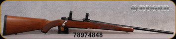 Consign - Ruger - 350RemMag - M77R Mark II - Bolt Action Rifle - Checkered Walnut Stock/Blued Finish, 22"Barrel, 1"rings