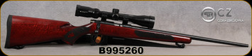 Consign - CZ - 22WMR - Model 455 Canadian Exclusive - Red Beechwwod Stock w/Maple Leaf Engraved Pistol Grip/Hammer Forged 20.7"Barrel, c/w Vortex Crossfire II, 3-9x40mm, BDC reticle - less than 200 rounds fired