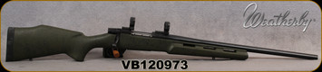 Consign - Weatherby - 22-250Rem - Vanguard RC Varmint - OD Green w/Black Web Bell & Carlson Stock w/Vented forend/Blued Finish, 22"Barrel, Mfg# VTS222RR2O - in original box w/target