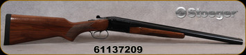 Consign - Stoeger - E.R Amantino - 12Ga/3"/20" - Coach Gun - SxS Hammerless Shotgun - Turkish Walnut Stock w/Semi-Beavertail Forend/Blued, vent-Rib Barrels, Double Trigger, c/w choke tool